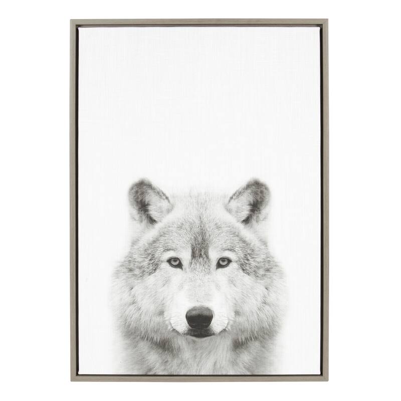 Sylvie Wolf Framed Canvas Wall Art by Simon Te Tai, Gray 23x33 - 23 x 33 - Plastic - Grey