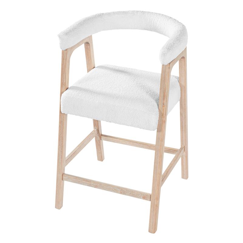 Christopher Knight Home - Modern Upholstered Wooden Counter Stools - 26" Seat Height Bar Stools with Back, Set of 2