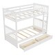 preview thumbnail 33 of 48, Twin-Over-Twin Bunk Bed with 2 Storage Drawers, Solid Wood Bunk Bed with Guardrail and Built-in Ladder, for Kids Teens Adult