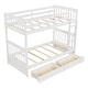 preview thumbnail 46 of 72, Wooden Bunk Bed Frame with Pull Out Storage Drawers, Headboard, Footboard, Ladder, Full-length Guardrail for Kids, Teens
