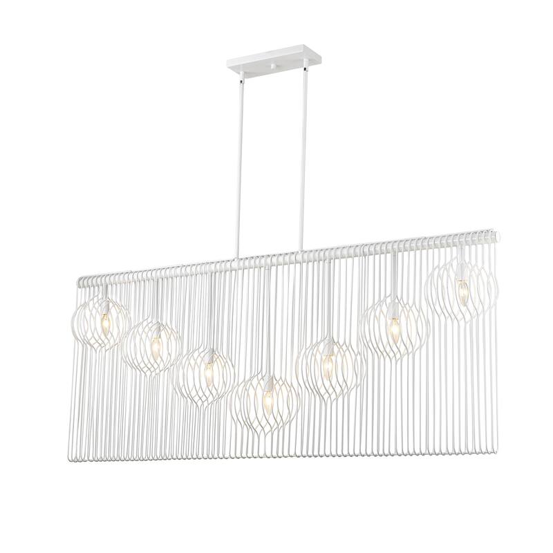 Contour 7 Light White Linear Chandelier