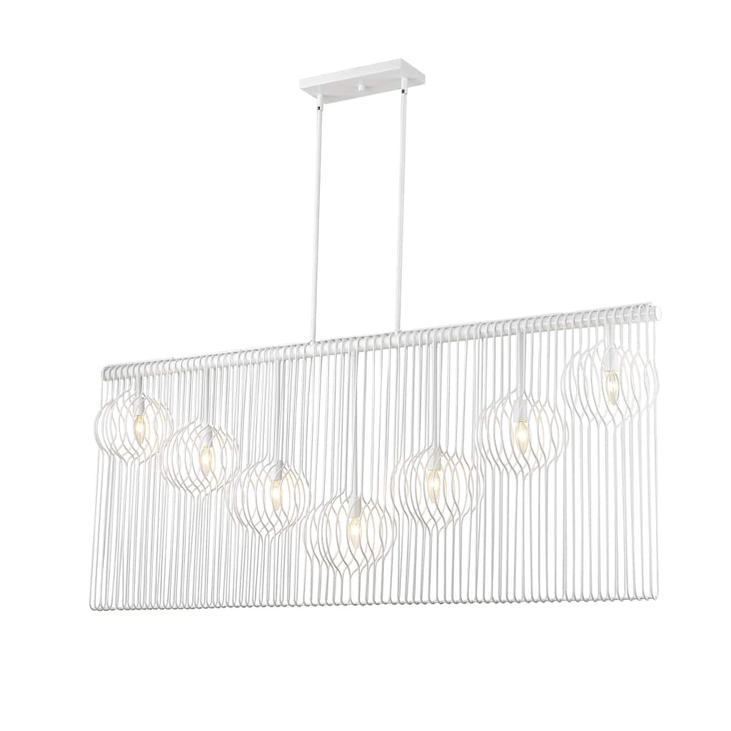 Contour 7 Light White Linear Chandelier
