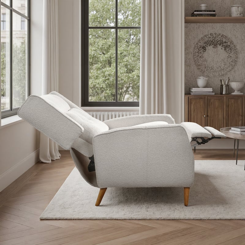 Art Leon Mid-century Modern Recliner, Lounge Chair with Wood Frame