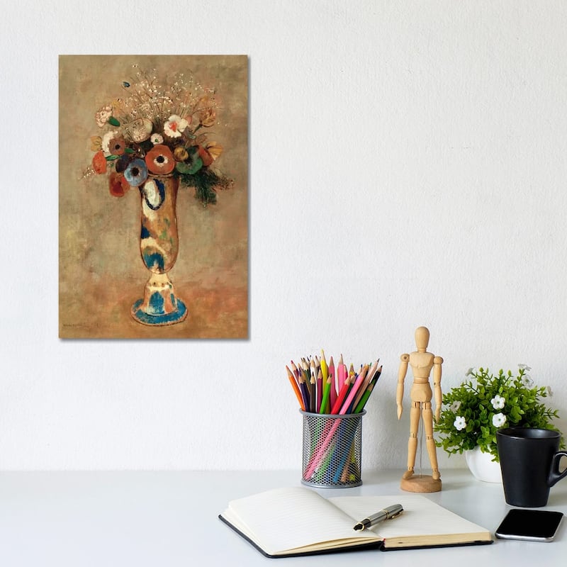 iCanvas "Vase of Flowers, 1912 " by Odilon Redon Canvas Print - 12x8x0.75