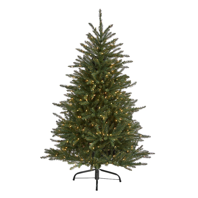 5' Pre-Lit Napa Valley Fir Artificial Christmas Tree, Clear LED Lights - 5 Foot