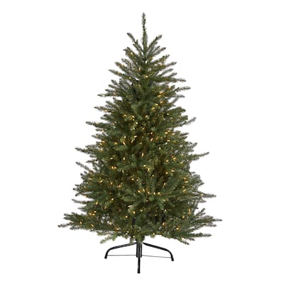 5' Pre-Lit Napa Valley Fir Artificial Christmas Tree, Clear LED Lights - 5 Foot