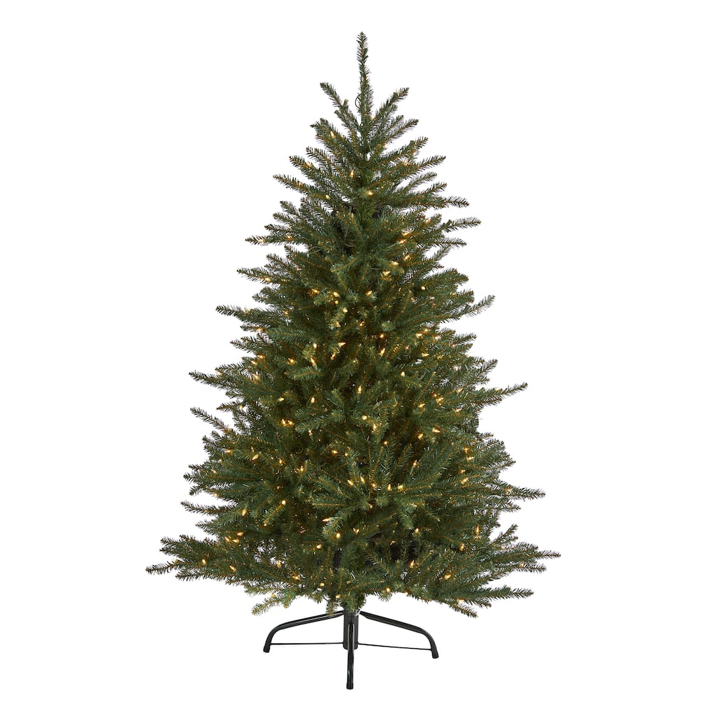 5' Pre-Lit Napa Valley Fir Artificial Christmas Tree, Clear LED Lights - 5 Foot