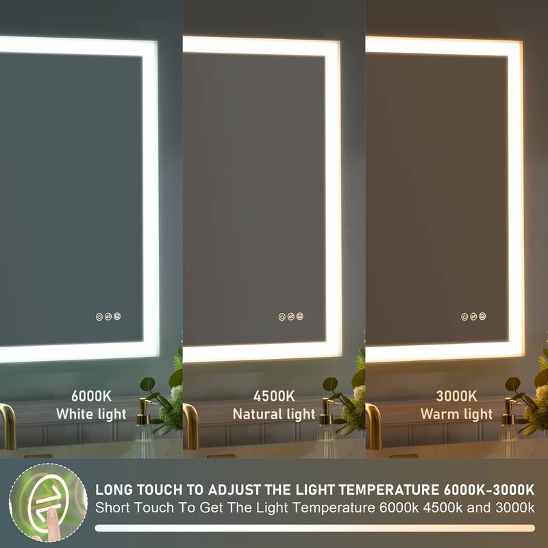 Wall Mounted Bathroom Heavy Duty Framed LED Mirror With bright light And And Memory Function