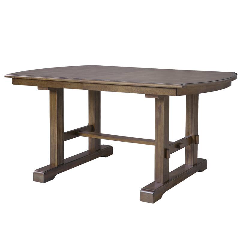 78" Wood Extendable Dining Table with Removable Leaf for 4-8