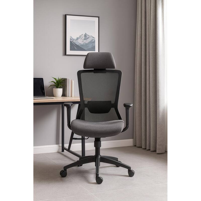 High Back Mesh Office Chair, Breathable Wide Mesh Seat&Seat Depth Adjustment - Black
