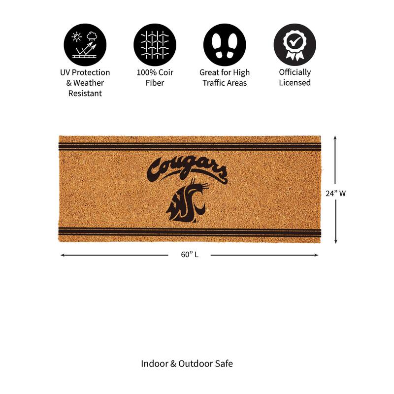 Washington State University Monochrome Indoor/Outdoor Coir Door Mat