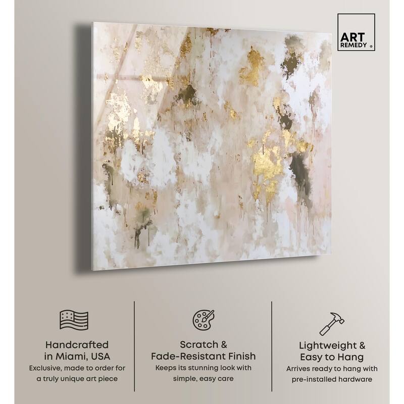 Golden Glimmer Gesture II Acrylic by Art Remedy, Ready to Hang