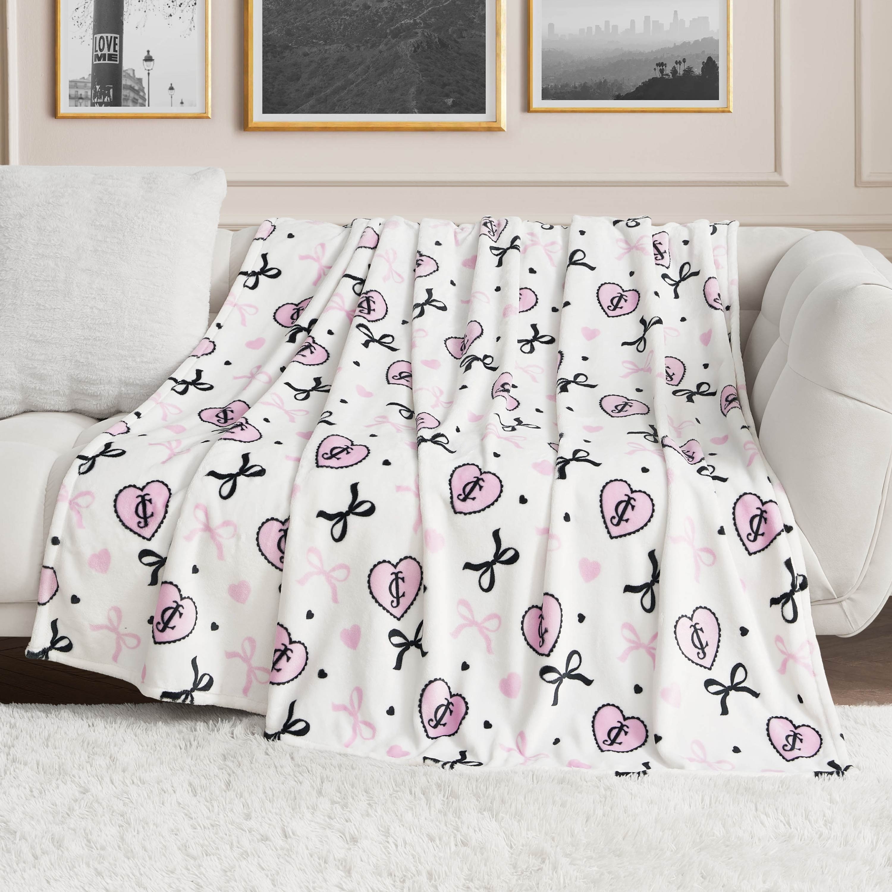 Juicy Couture 60" x 90" Plush Throw Blankets