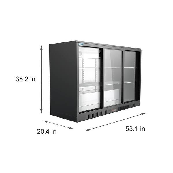 53 in. W 11.3 cu. ft. Commercial 3 Glass Sliding Door Counter Height ...