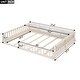 preview thumbnail 4 of 24, Wood Full Size Upholstered Platform Bed with Guardrail and Pillow