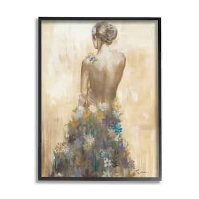 Stupell Nude Female Body Soft Tone Flower Dress Framed Wall Art - Multi-Color