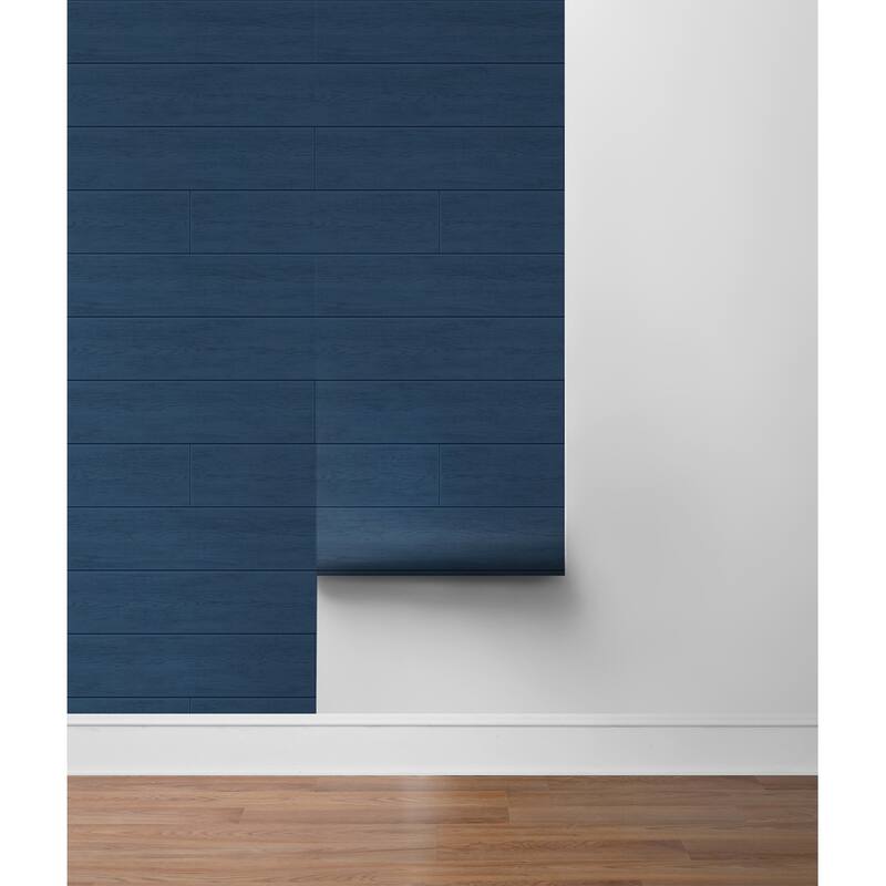 NextWall Coastal Blue Shiplap Peel and Stick Wallpaper - 20.5 in. W x 18 ft. L