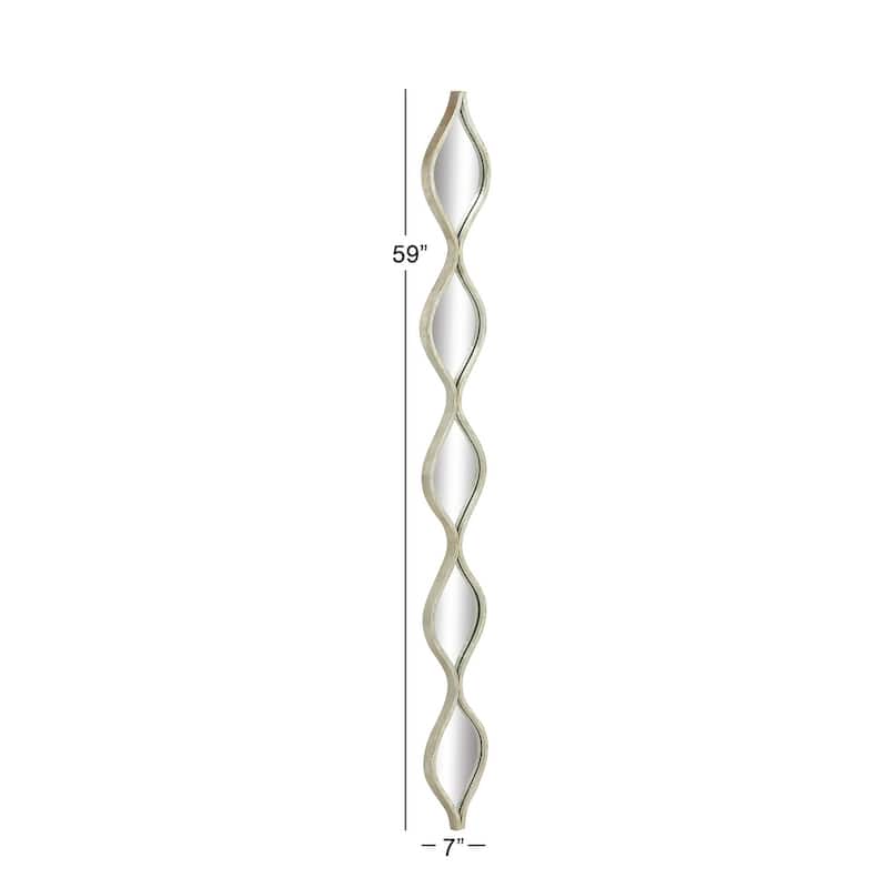 Metal Slim Stacked Chain 5 Layer Wall Mirror with Various Pattern and Foil Detailing - Silver, Gold, or Black