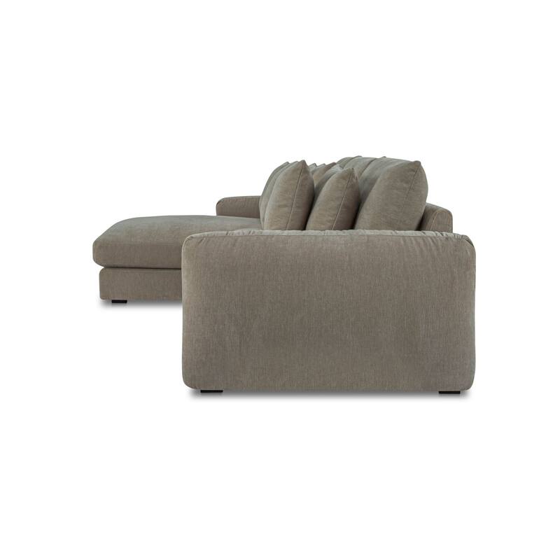 NADAAL STUDIOS Avelyn Left-Facing Sectional, Pillow-Soft Seating with Faux Feather Fill and Oat Fabric Upholstery