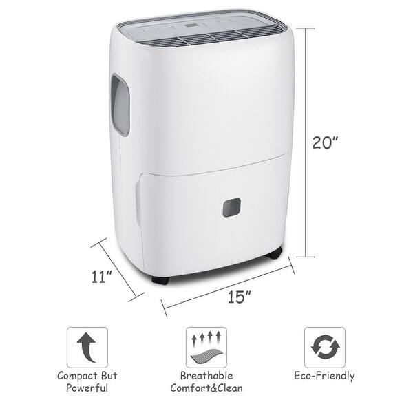 Gymax Portable Humidity Control With Casters Washable Air Filter Dehumidifier Overstock 28254749