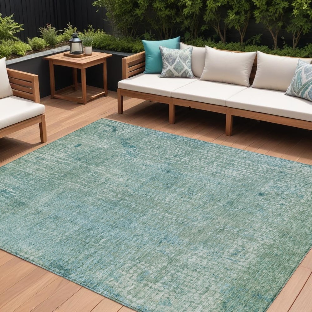 HomeRoots Abstract Transitional Rectangle Outdoor Rug