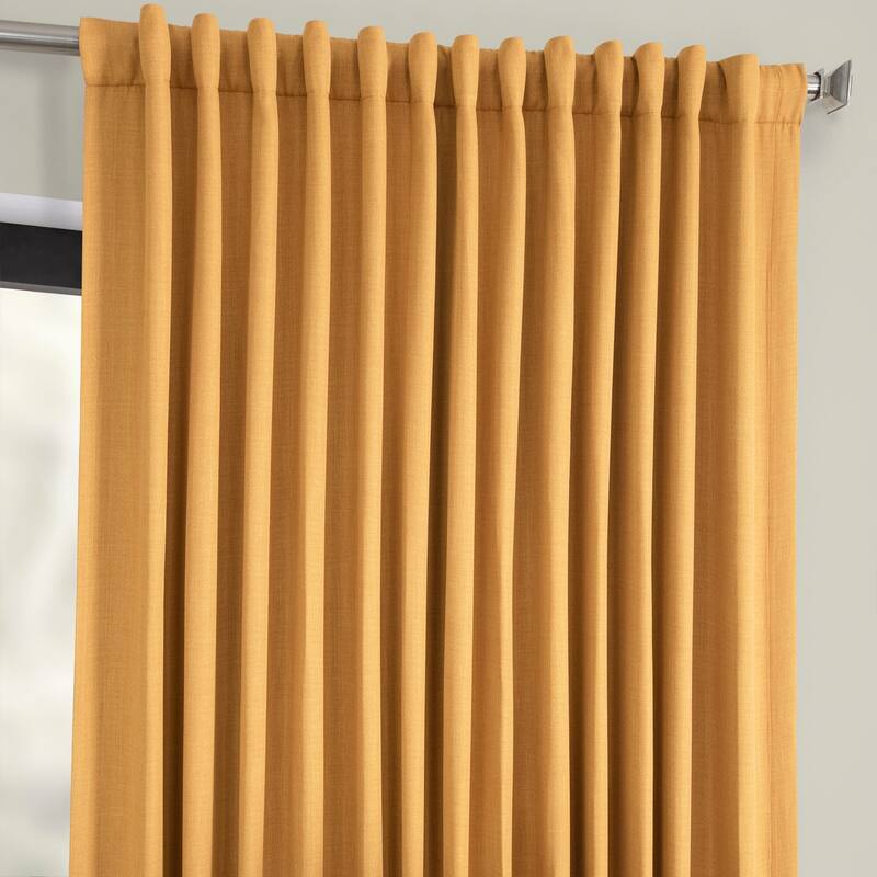 Exclusive Fabrics Faux Linen Extra Wide Room Darkening Curtain Panel