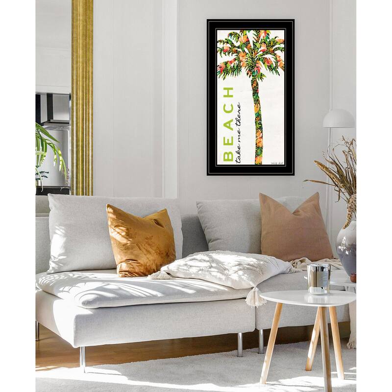 TrendyDecor4U Contemporary "Beach, Take Me There" Framed Print Wall Art
