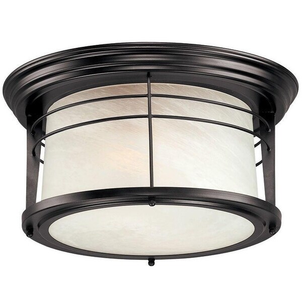Westinghouse 6674648 Exterior Flush Ceiling Light Fixture, Bronze, Glass