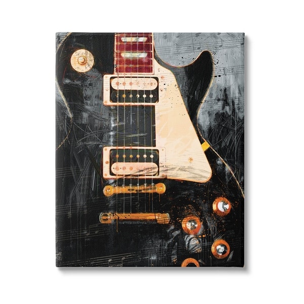 slide 2 of 10, Stupell Vintage Electric Guitar Music Notes Canvas Wall Art by Savannah Miller 16 x 20