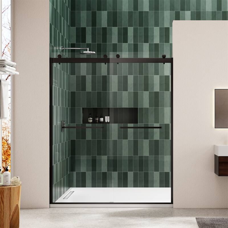 Bypass Sliding Shower Door with 5/16" Tempered Glass