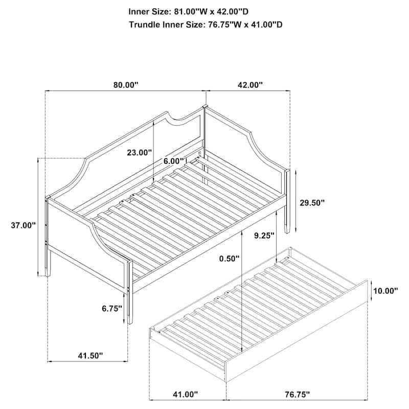 Wellston Cherry Wood Twin Daybed With Trundle