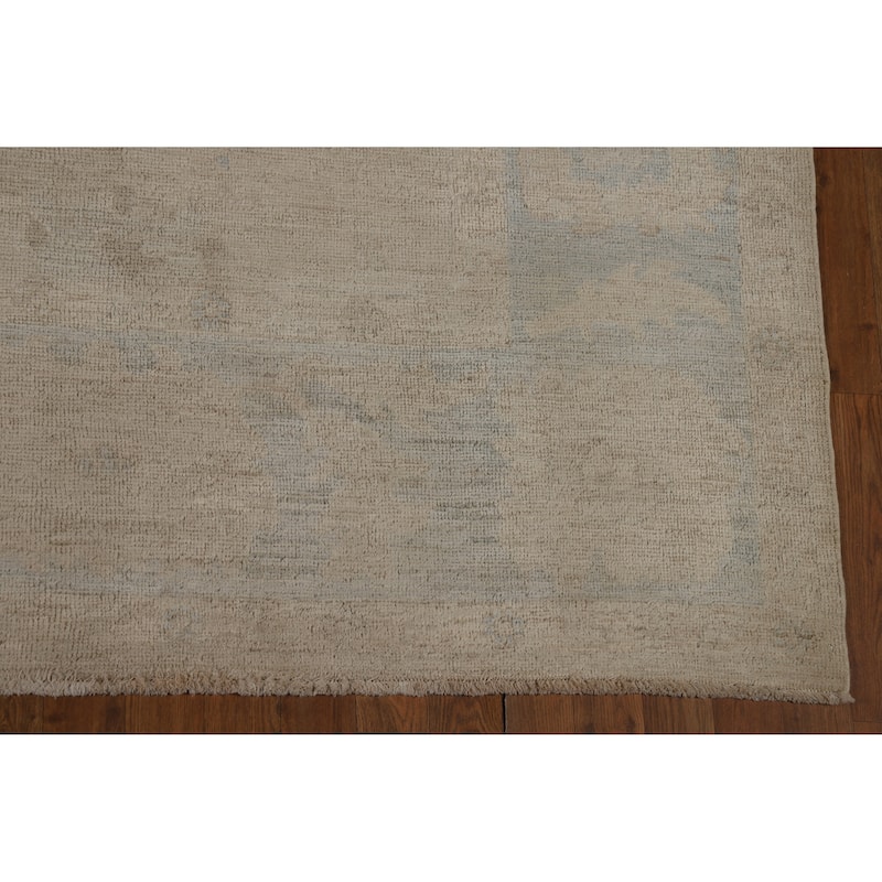 Vegetable Dye Oushak Turkish Area Rug Handmade Oriental Wool Carpet - 9'0"x 11'10"