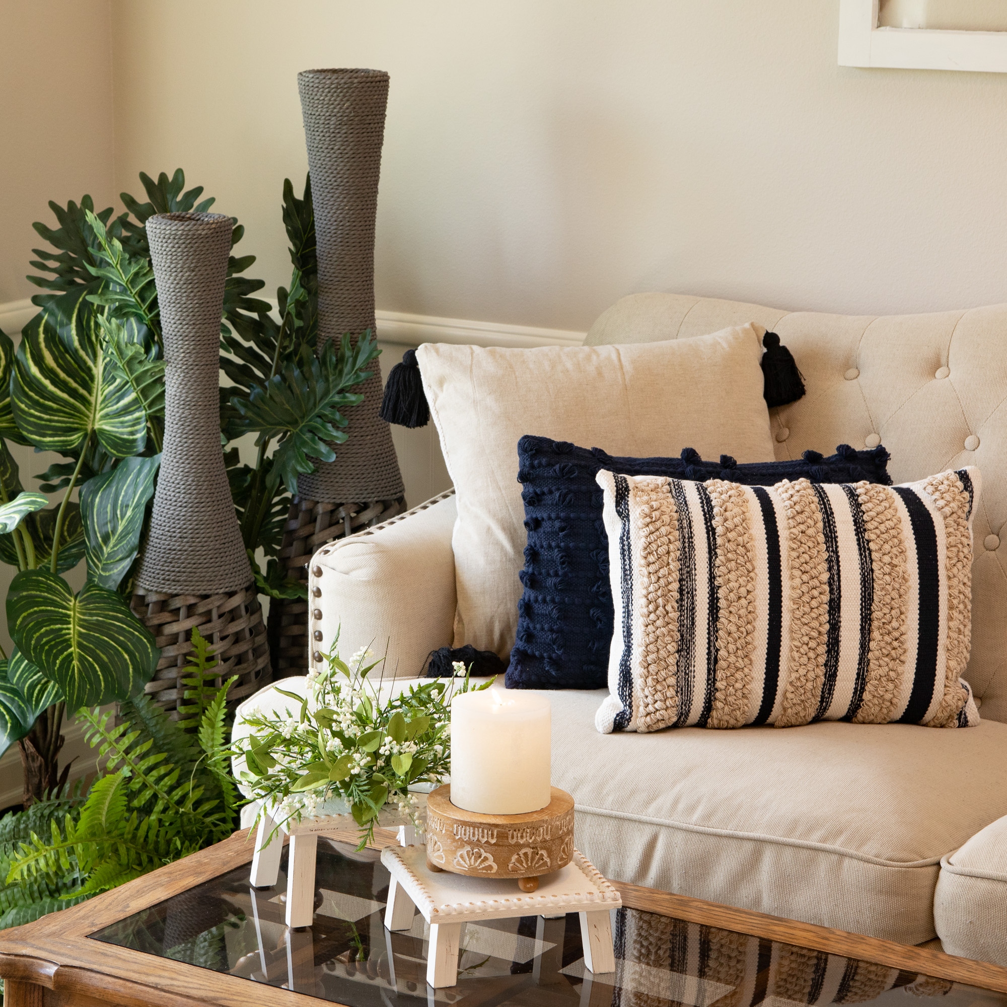 Rattan best sale vase set