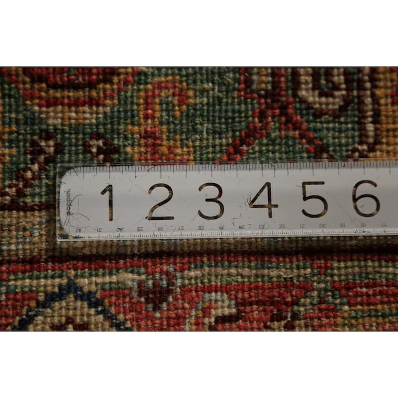 Heriz Serapi Vegetable Dye Accent Rug Geometric Handmade Wool Carpet - 3'0"x 4'10"