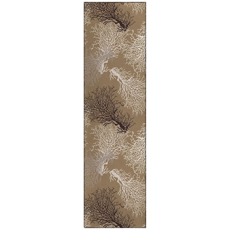 Indoor/ Outdoor Surfside Coral Rug New - Latte - 2'3" x 7'6"