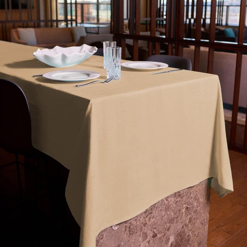 Charleston Woven Cotton Rich Tablecloth - 60"x120 - Sandal