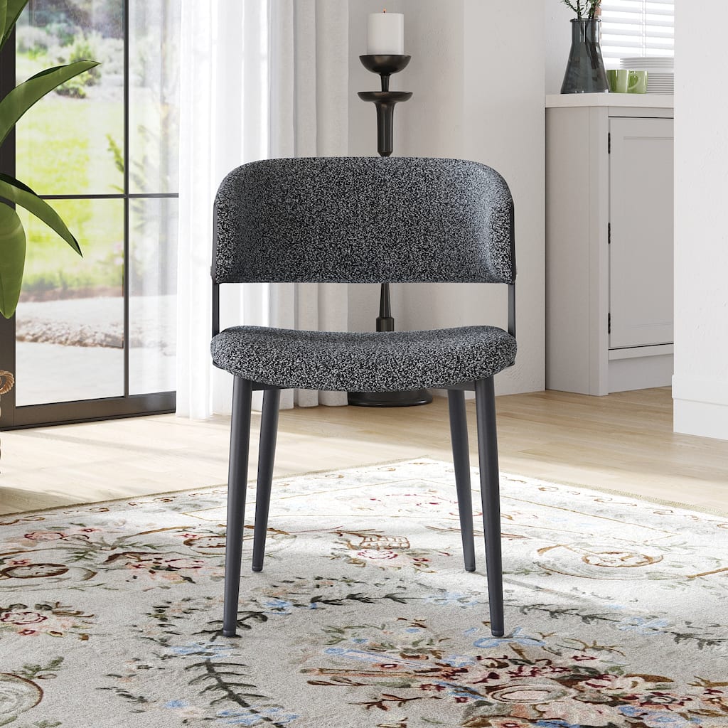 Set of 4 Modern Fabric Kitchen Dining Chairs with Metal Legs