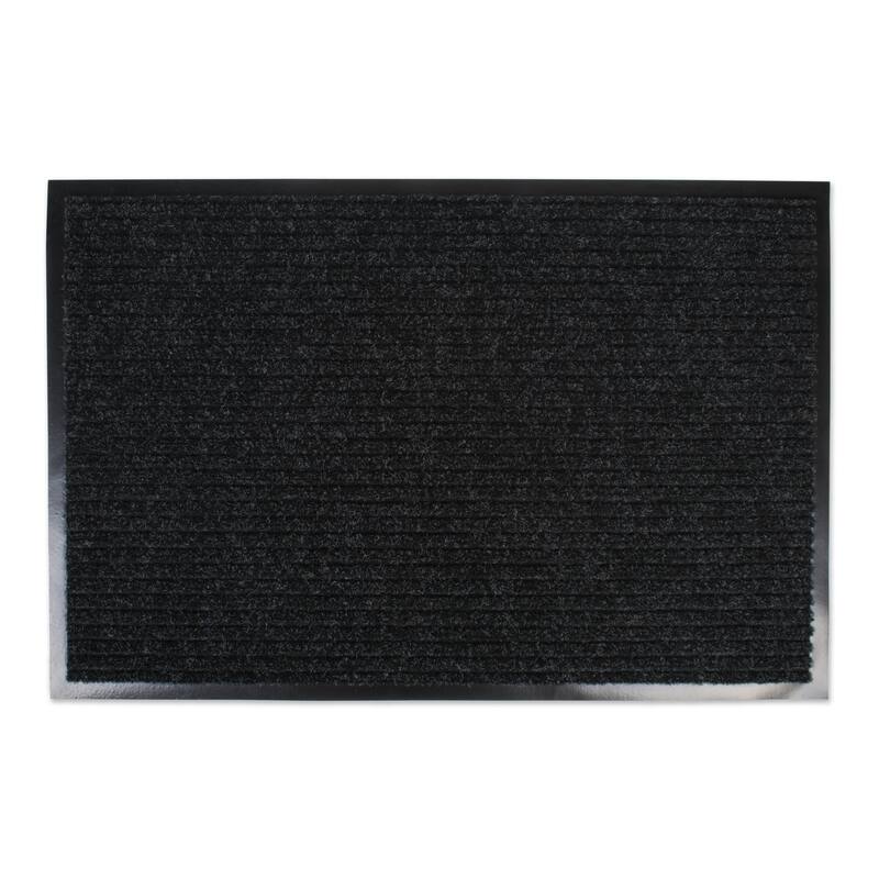 J&M Charcoal Ribbed Walk Off Utility Runner 22x60