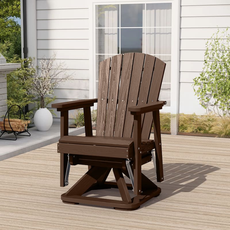HDPE Adirondack Swivel Glider, Outdoor Patio Chair