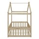 preview thumbnail 24 of 30, Twin Size Wood Bed House Bed Frame with Fence