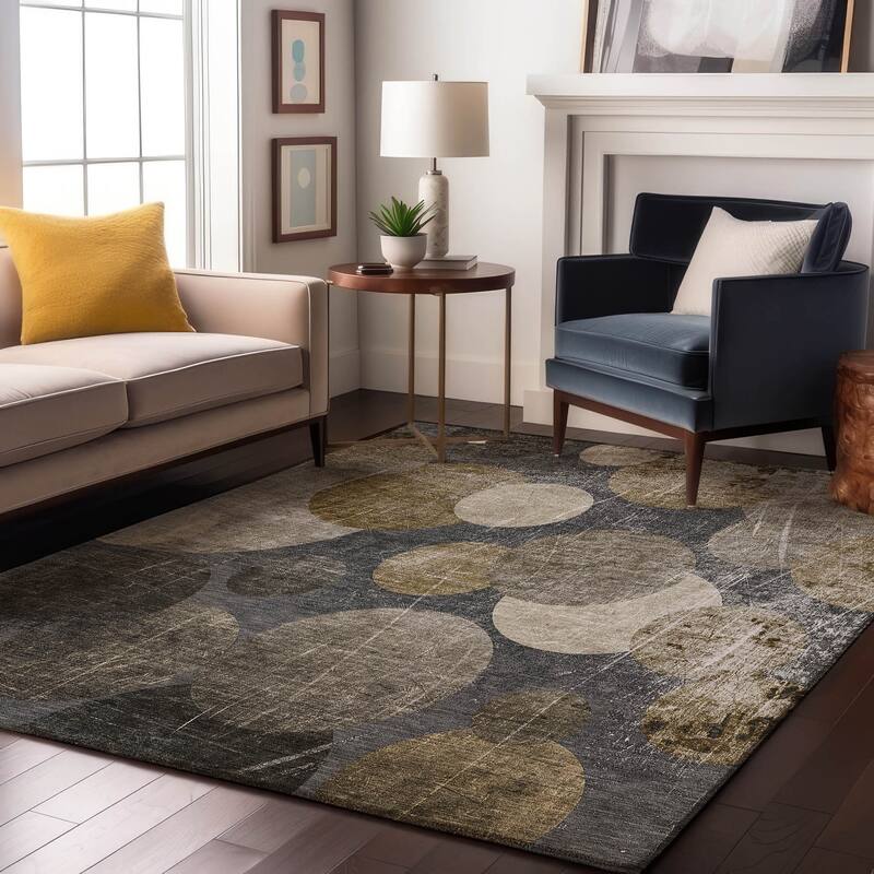 Premium Washable Super Soft Contemporary Bubbles Mayfield Rug - Brown - 2' 6" x 3' 10" - Rectangle