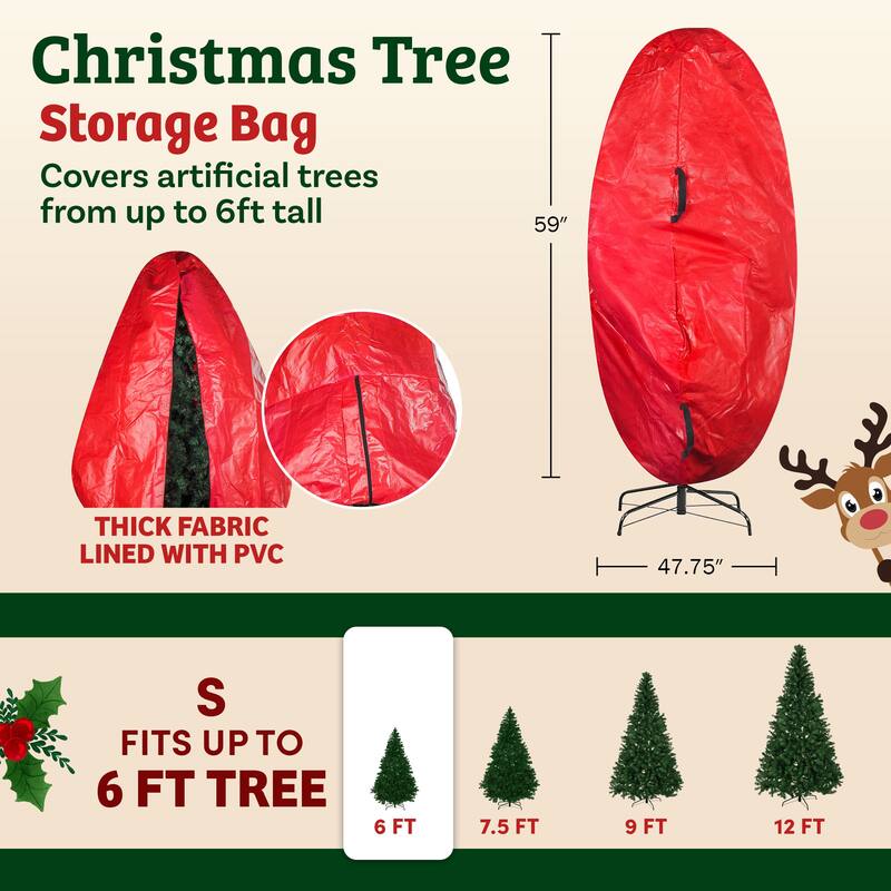Elf Stor Premium Christmas Tree Cover Holiday Large Size 6' Tree