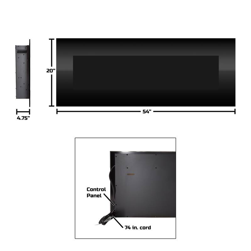 Northwest Wall-mounted LED Electric Fireplace w/ Remote