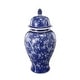 preview thumbnail 2 of 8, A&B Home Indigo and White Cherry Blossom Ceramic Ginger Jar