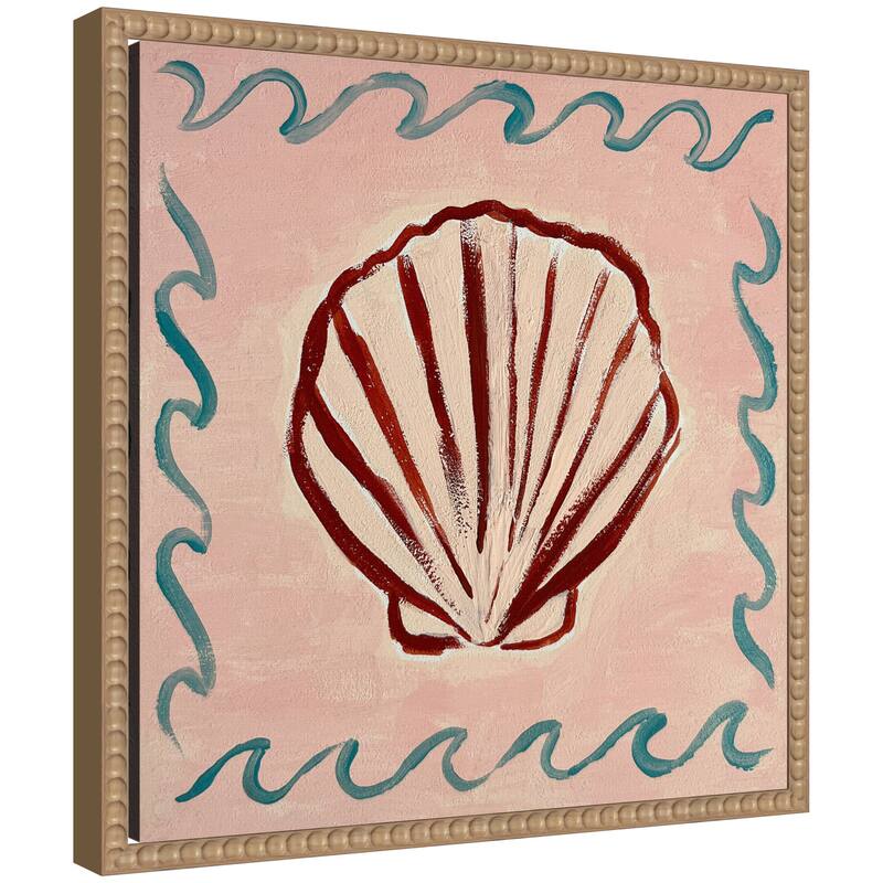 Kate and Laurel Sylvie Seaside Framed Canvas by Kate Aurelia - 16x16