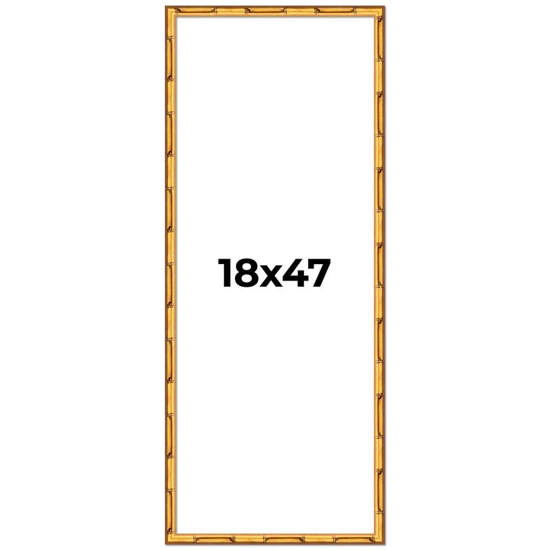 18x47 Frame Gold Bamboo Picture Frame Modern Photo Frame Includes UV Acrylic Shatter Guard Front Acid Free Foam Backing Board