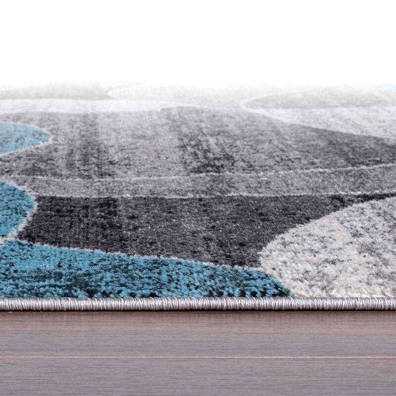 Contemporary Distressed Circle Area Rug