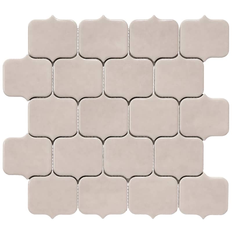 Modern Arabesque Glossy Porcelain Mosaic Tile - 5 sheets (3.90 sf) - Silver