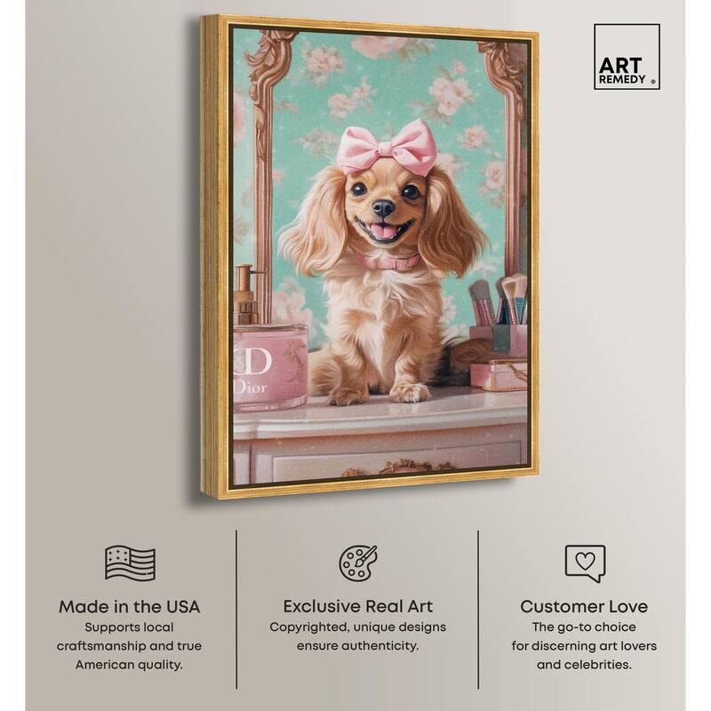 Cute Doxxie at the Vanity Canvas by Art Remedy