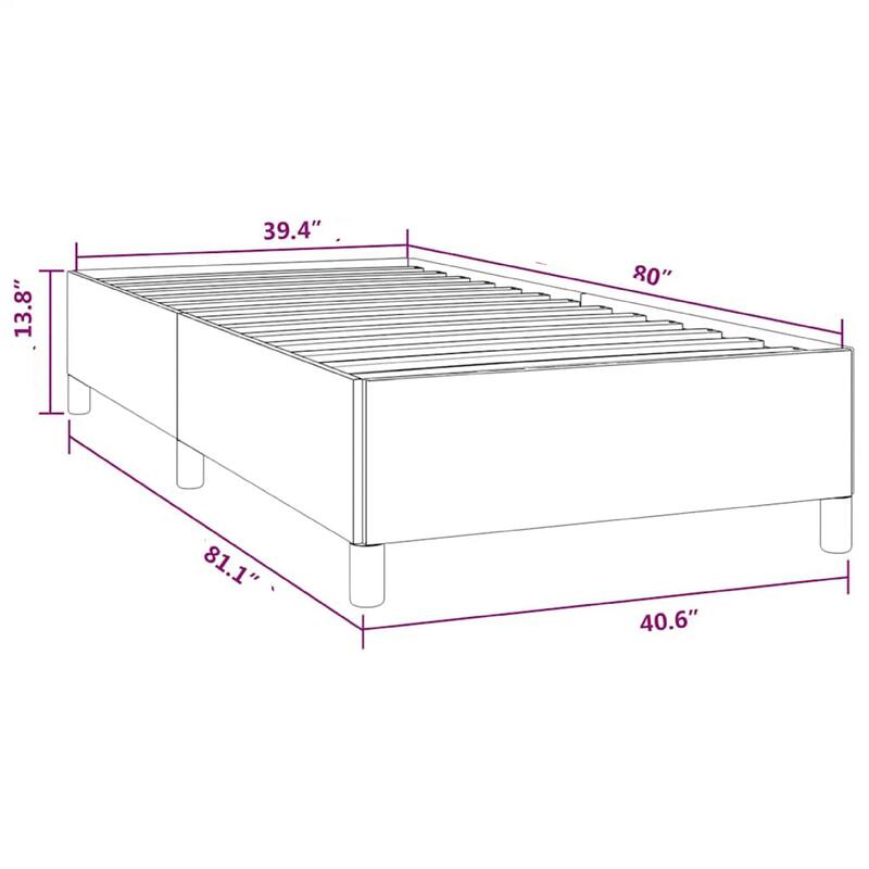 Low Profile Twin XL Bed Frame, Gray Velvet Fabric Upholstery